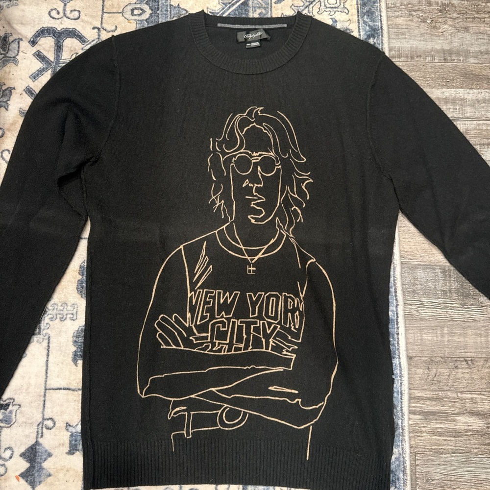 Black Graphic Sweater John Lennon